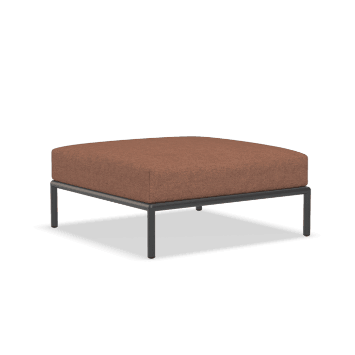 LEVEL szövet ottomán fekete lábbal - Dutch Home