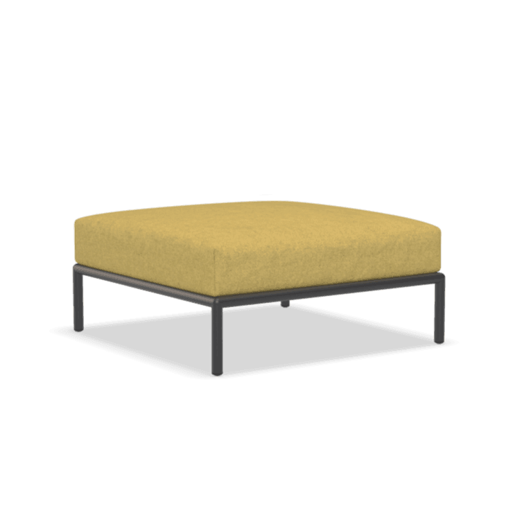 LEVEL szövet ottomán fekete lábbal - Dutch Home