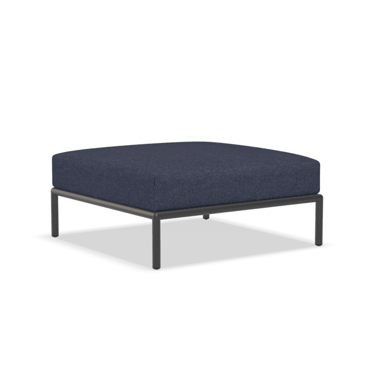 LEVEL szövet ottomán fekete lábbal - Dutch Home