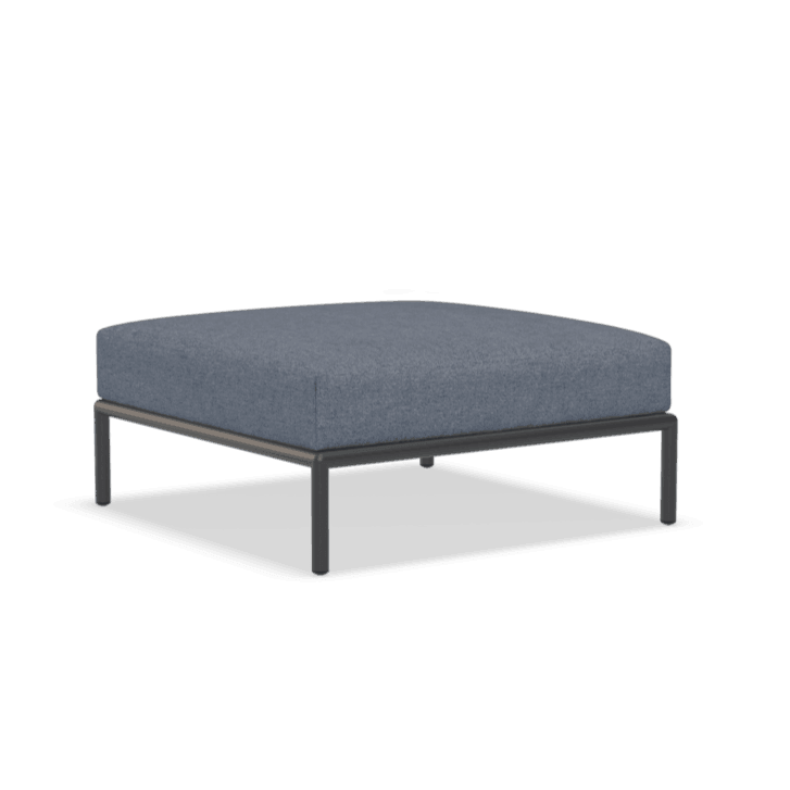 LEVEL szövet ottomán fekete lábbal - Dutch Home