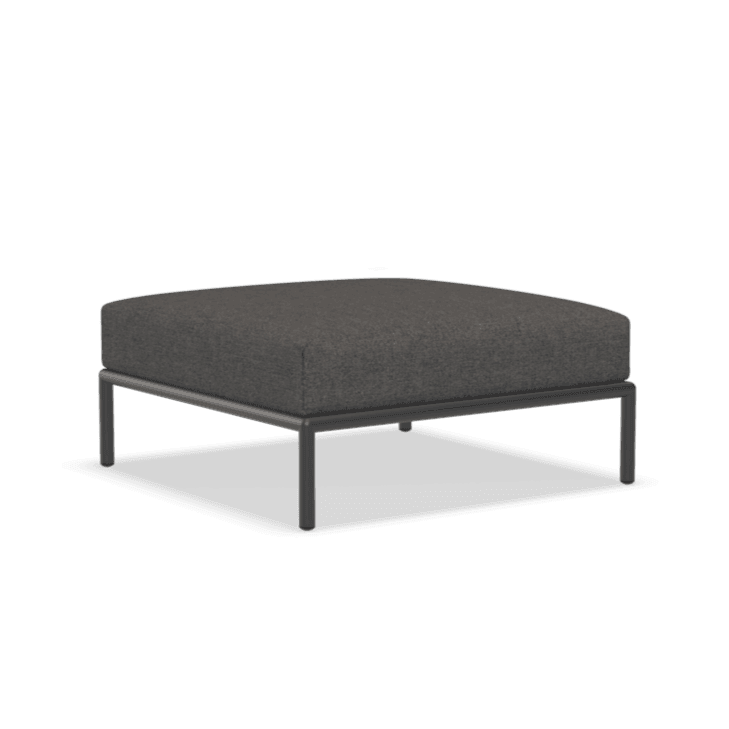 LEVEL szövet ottomán fekete lábbal - Dutch Home