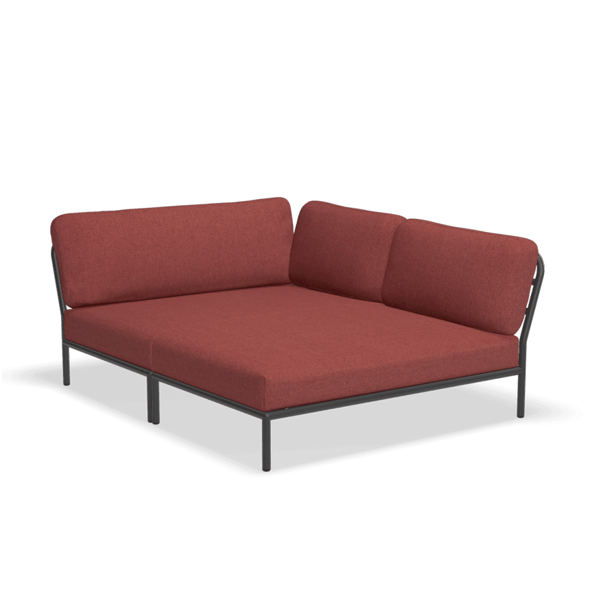 LEVEL COZY jobbos szövet sarokkanapé fekete lábbal - Dutch Home