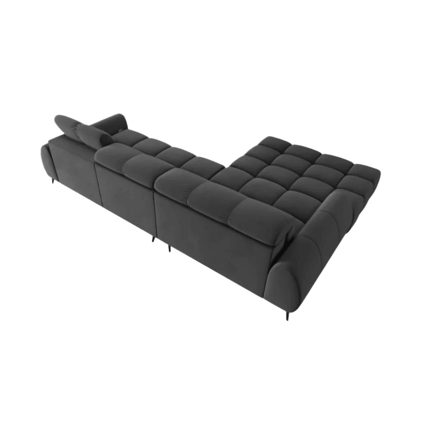 Alyse left velvet corner sofa