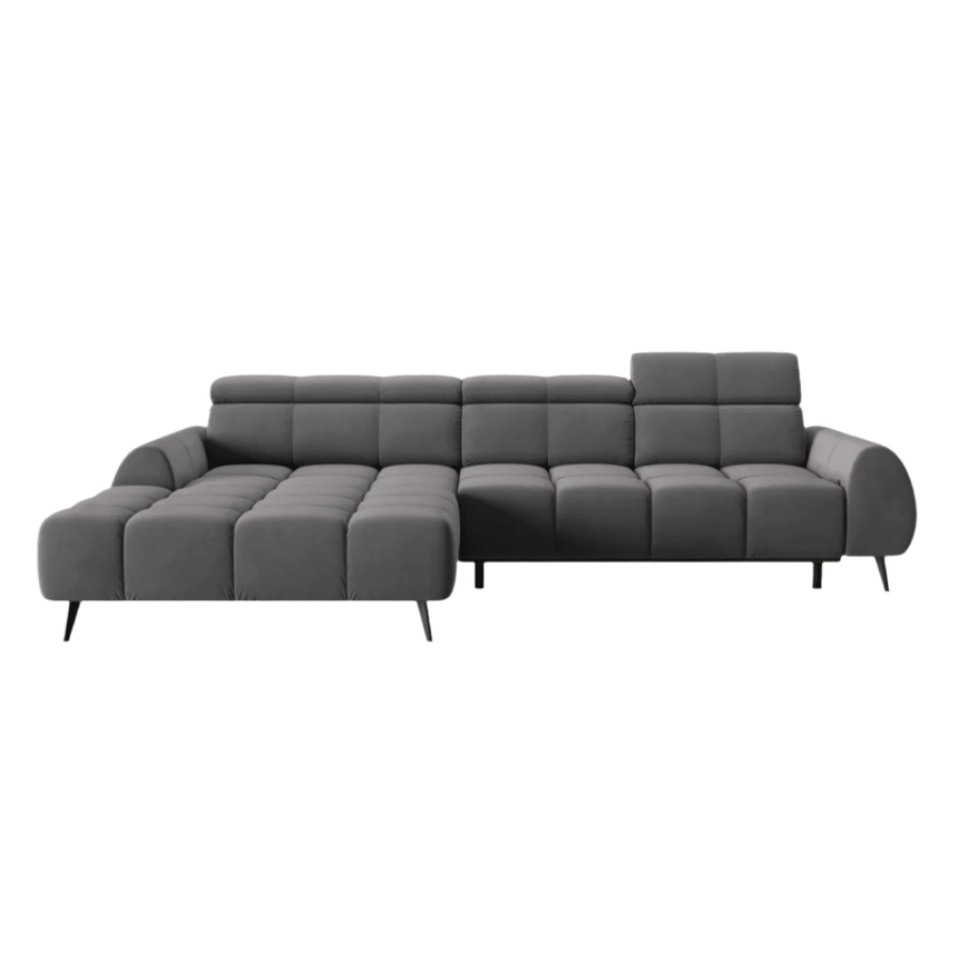 Alyse left velvet corner sofa