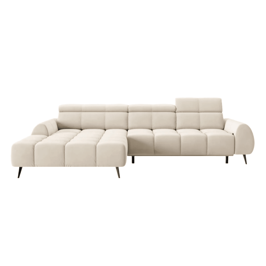 Alyse left velvet corner sofa