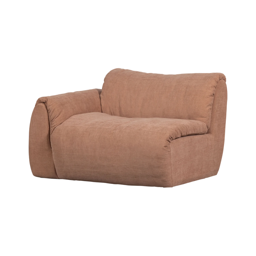 Baggy left woven chenille sofa element