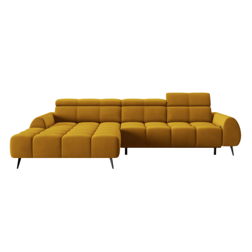 Alyse left velvet corner sofa