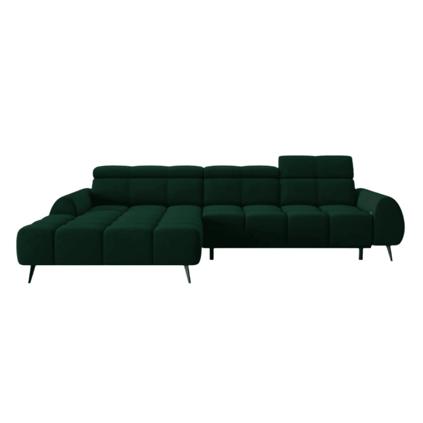 Alyse left velvet corner sofa