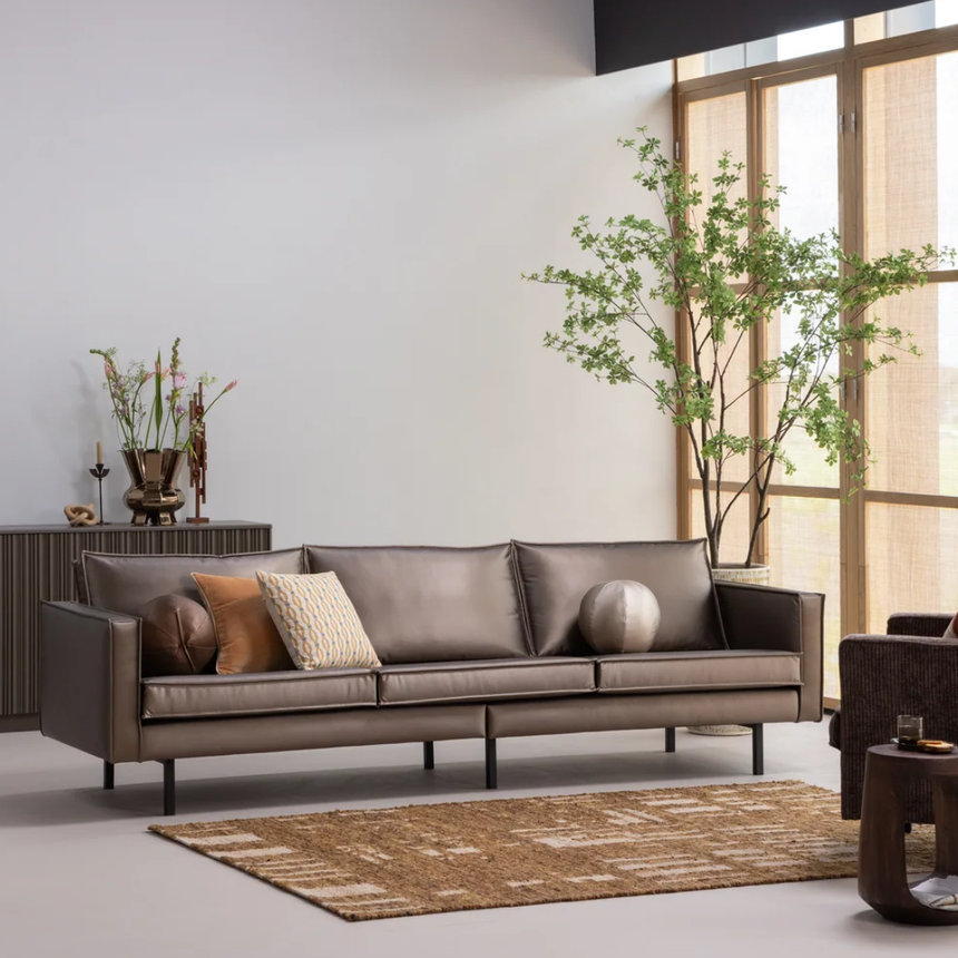 Rodeo 3 személyes metál fényű szövet kanapé