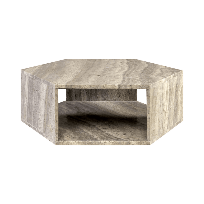 Hexx limestone coffee table