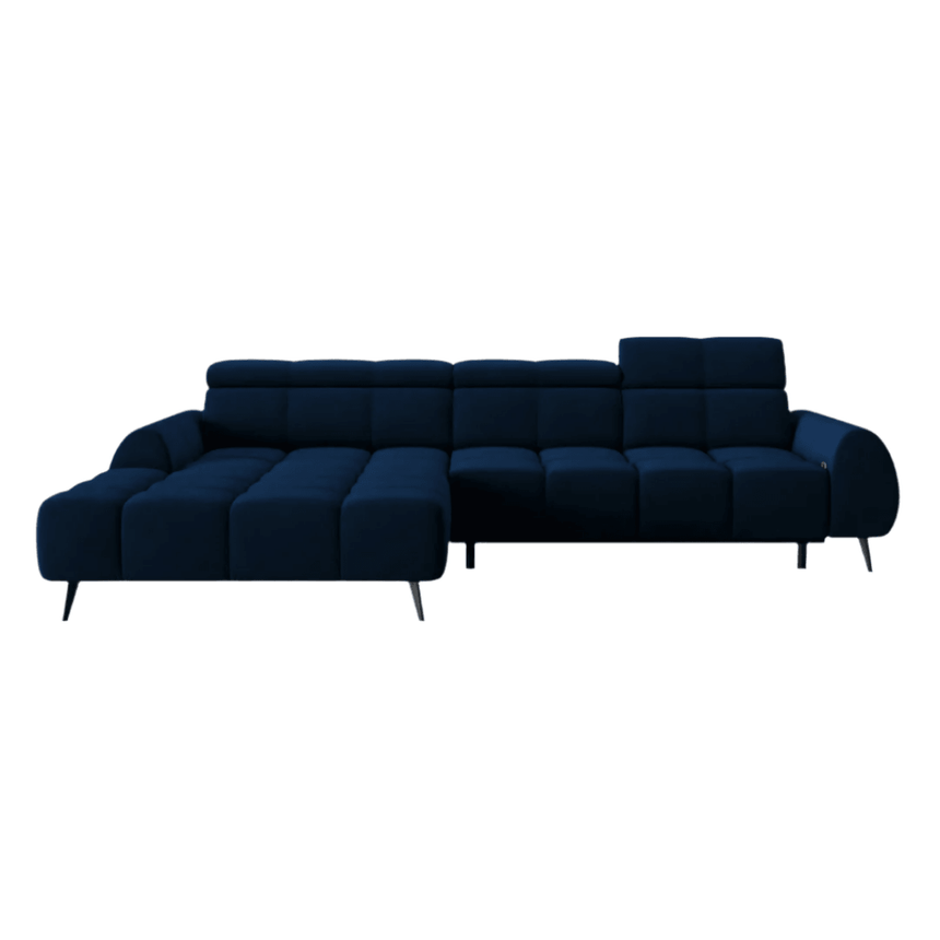 Alyse left velvet corner sofa