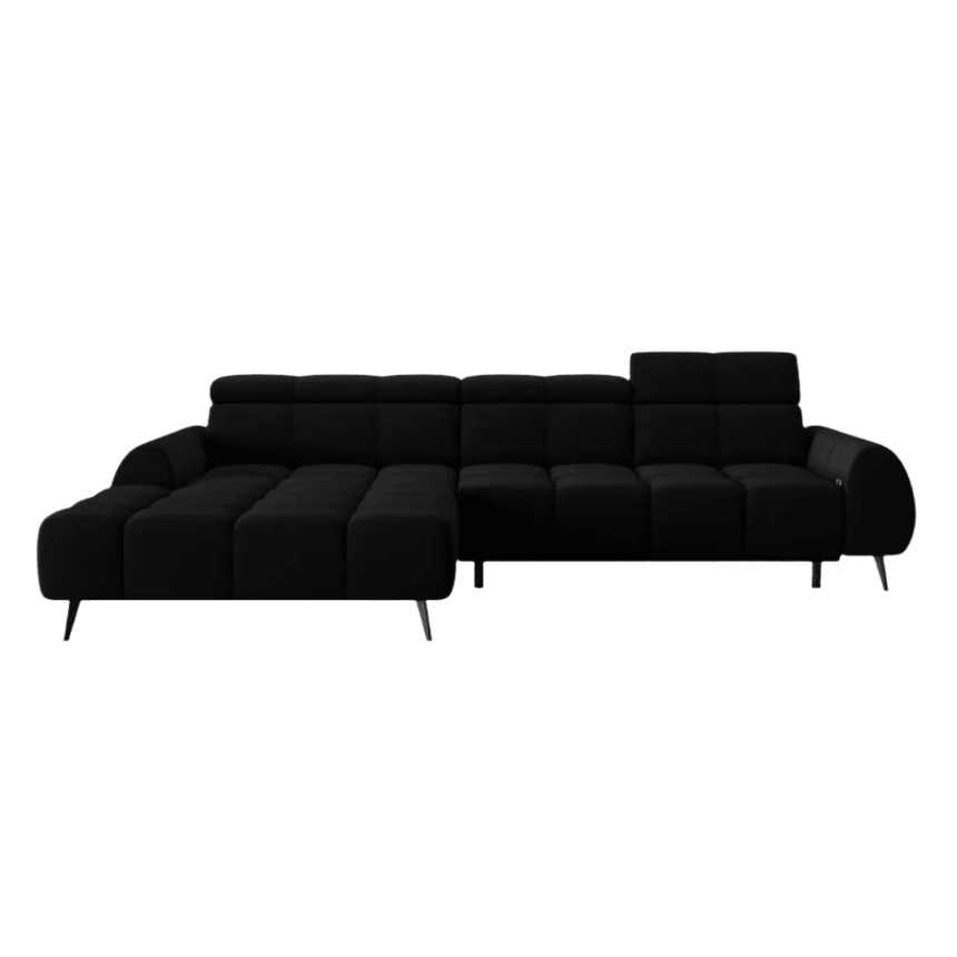 Alyse left velvet corner sofa