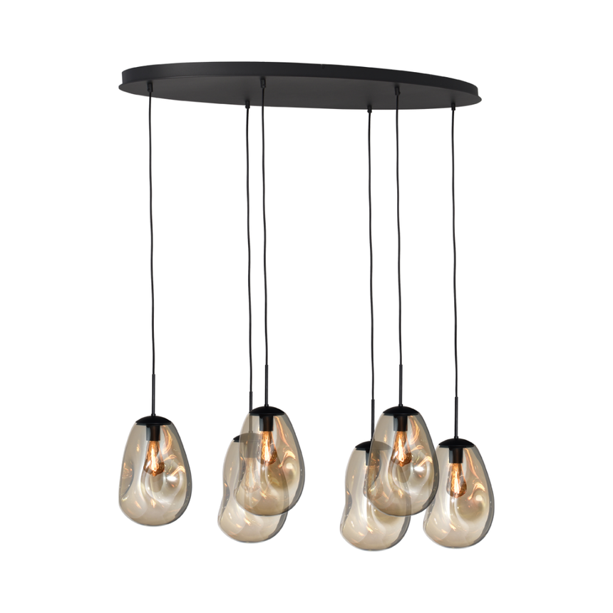 Lava 6 izzós arany üveg függőlámpa