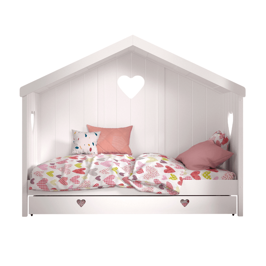 Amori wooden house children's bed 90x200 with bedding holder