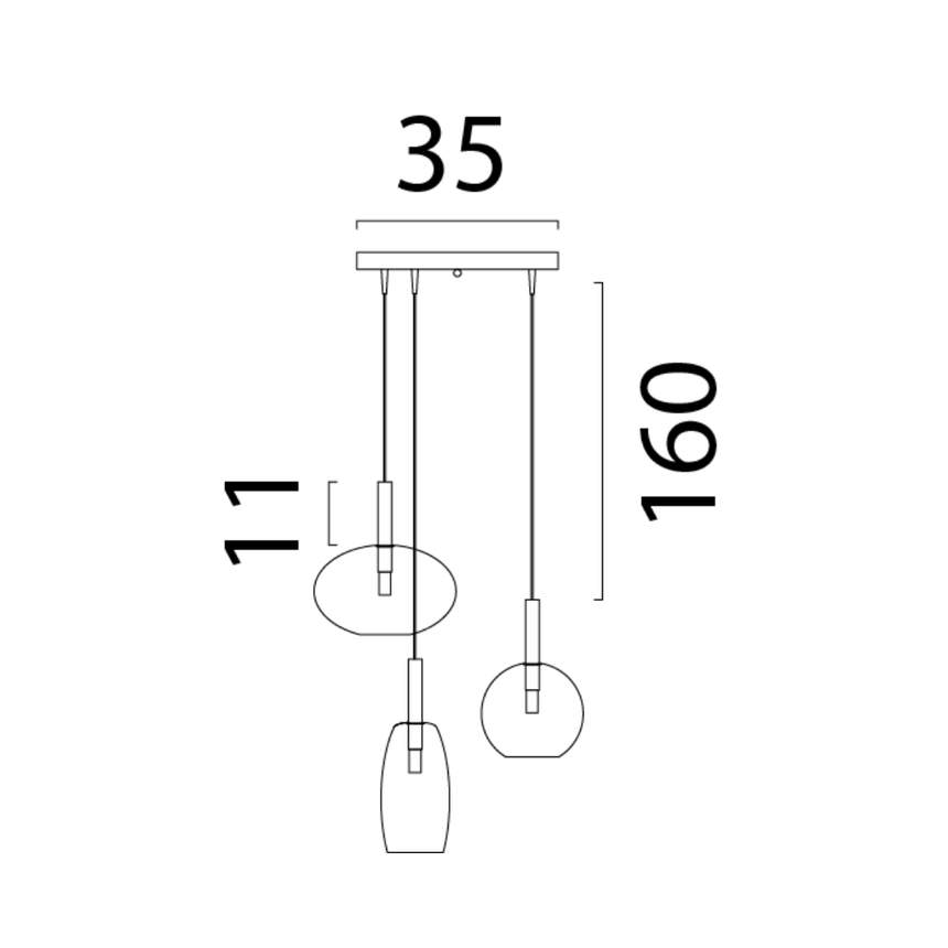Lido világosszürke üveg függőlámpa