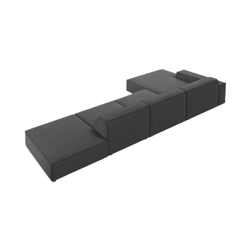 Jodie balos bársony sarokkanapé 341x166