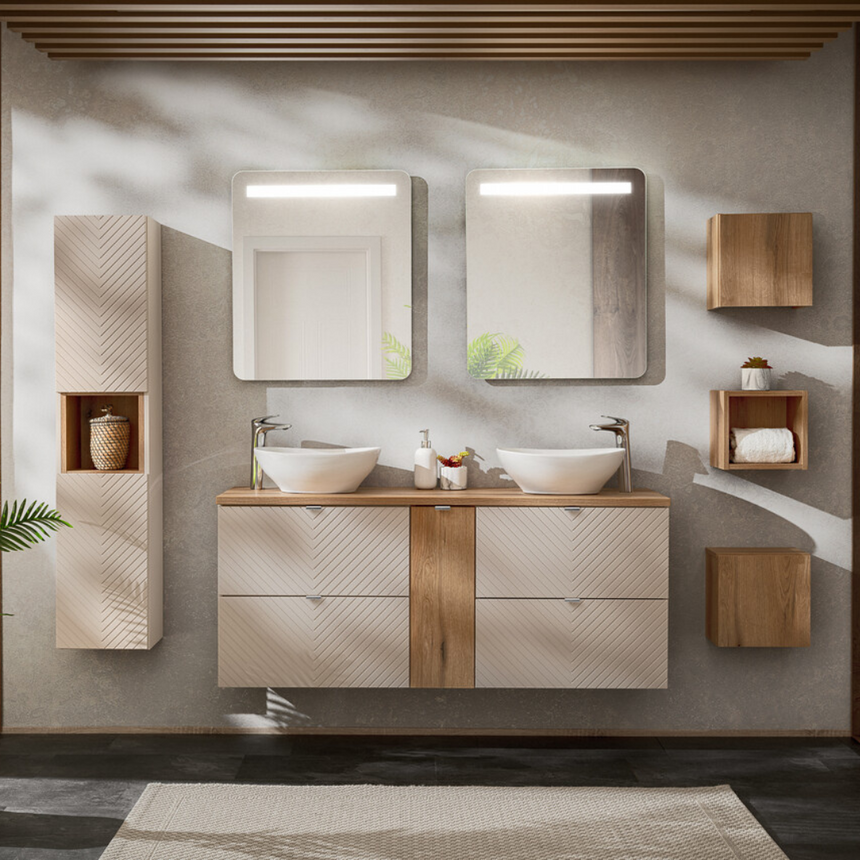 Baggy woven chenille pouf