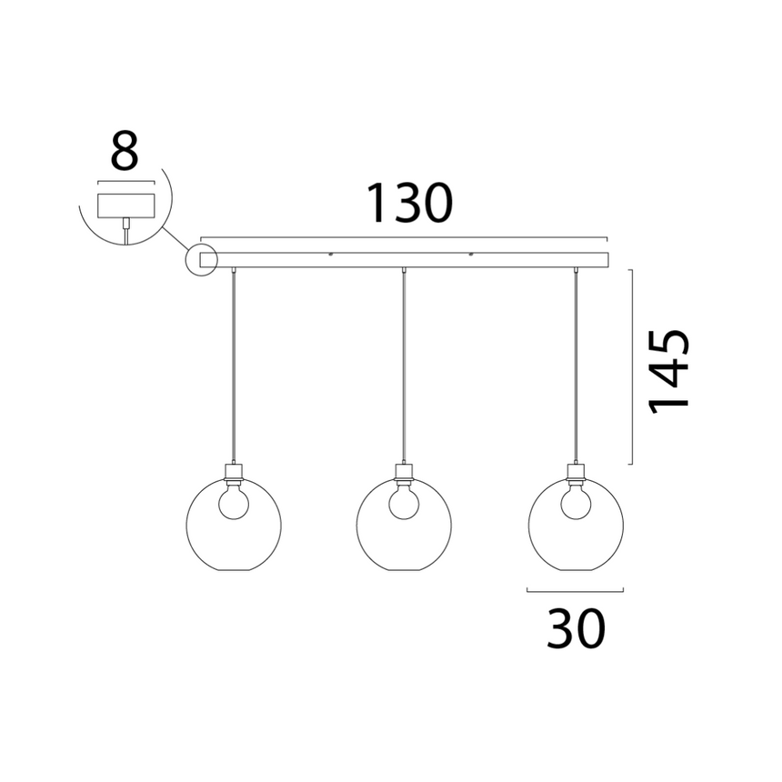Lazise arany üveg függőlámpa arany foglalattal