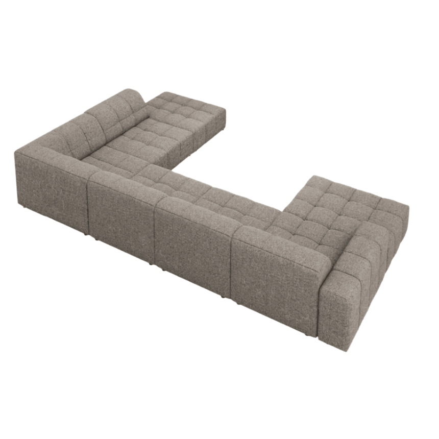 Jennifer U-shaped chenille sofa with right corner unit