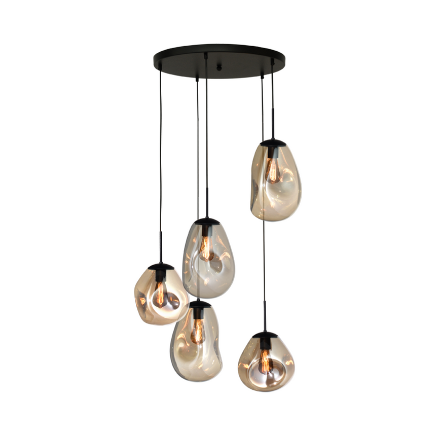 Lava 5 izzós arany üveg függőlámpa
