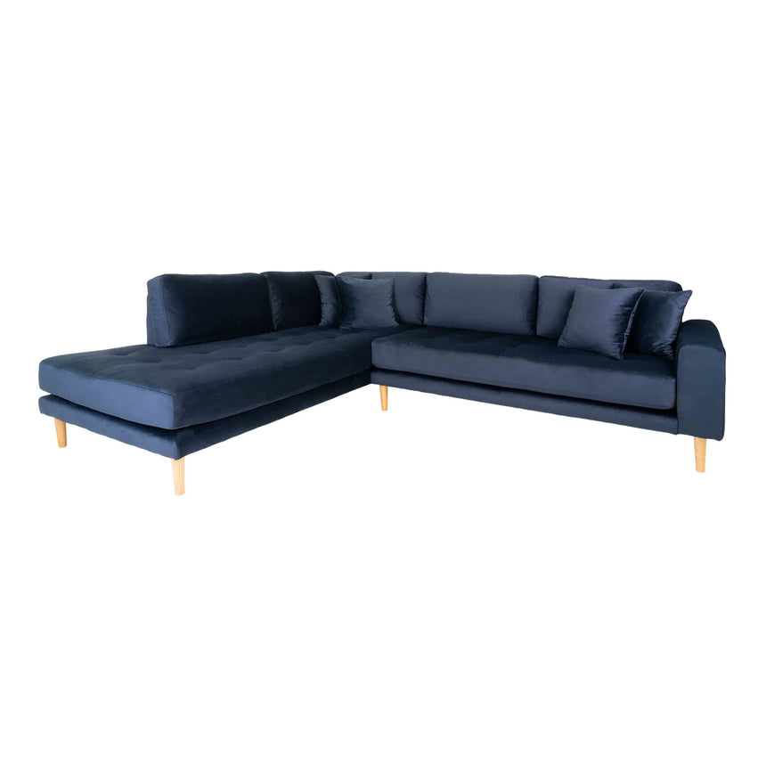 Laarbeek left-hand velvet corner sofa
