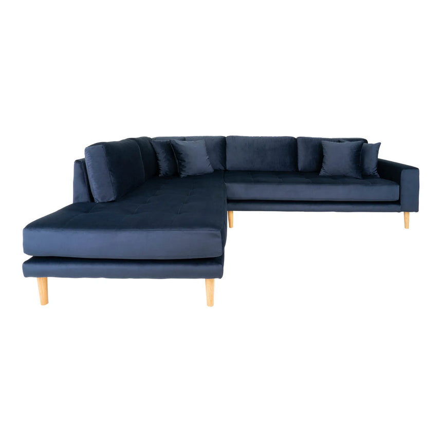 Laarbeek left-hand velvet corner sofa