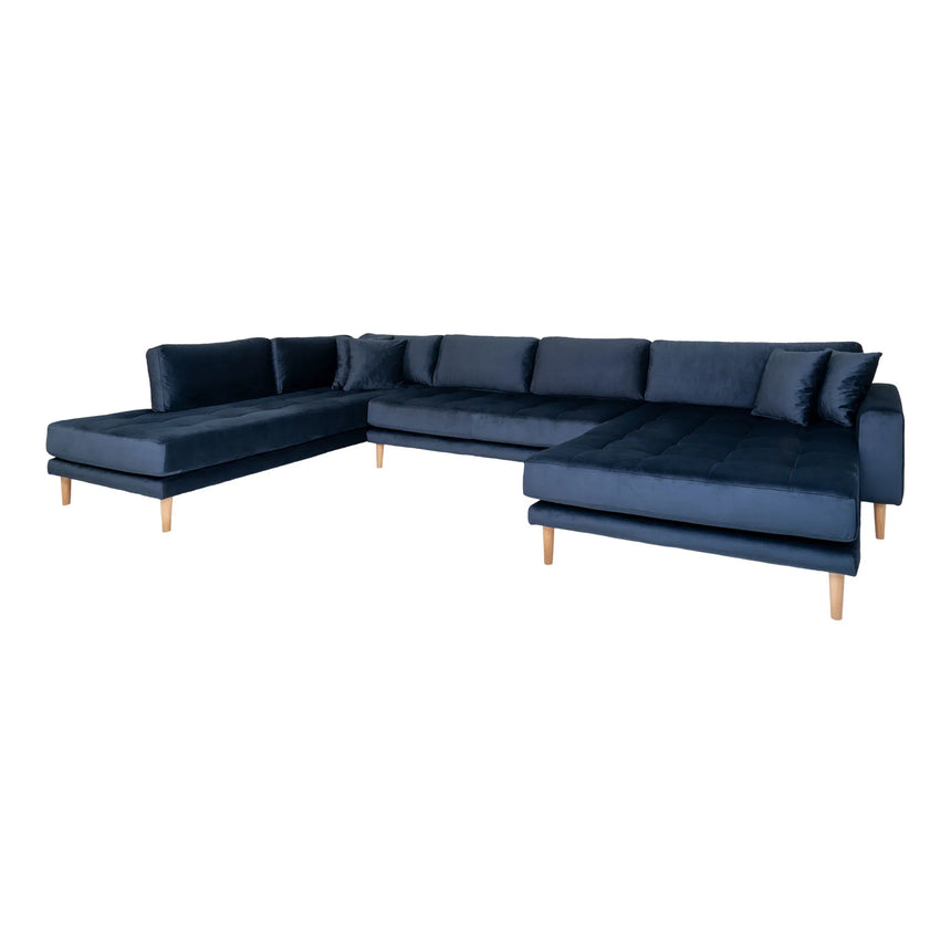 Laarbeek velvet corner sofa right ottoman