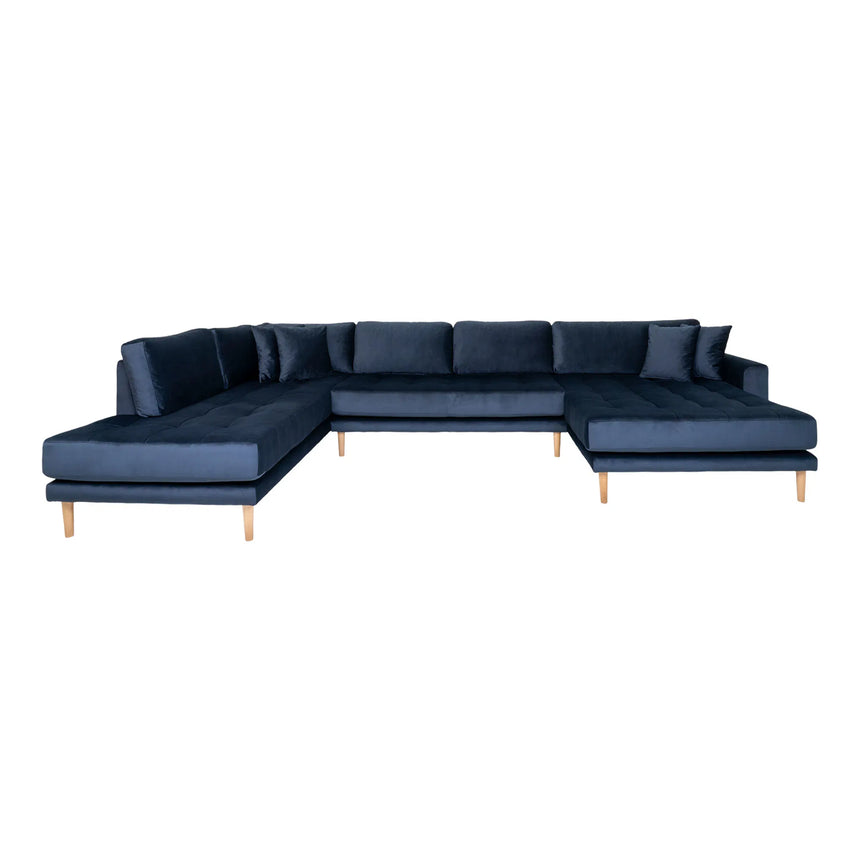 Laarbeek velvet corner sofa right ottoman