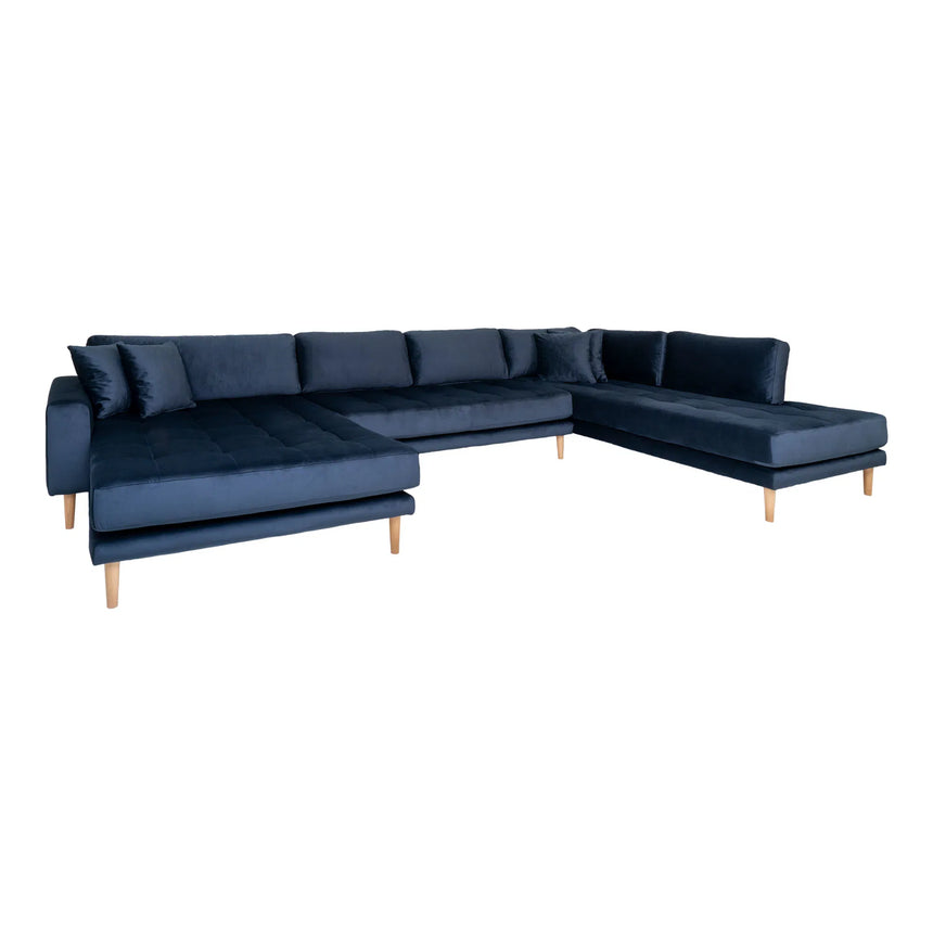 Laarbeek velvet corner sofa left ottoman