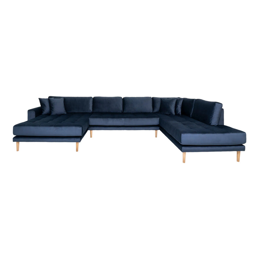 Laarbeek velvet corner sofa left ottoman
