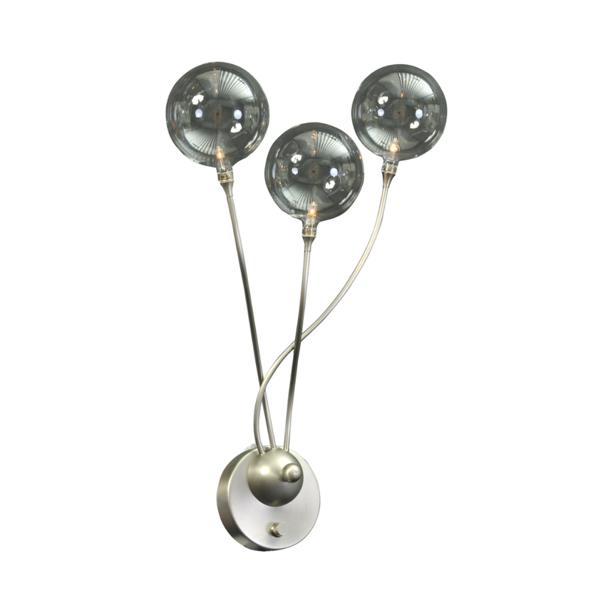 Lava 3-bulb dark gray glass pendant lamp