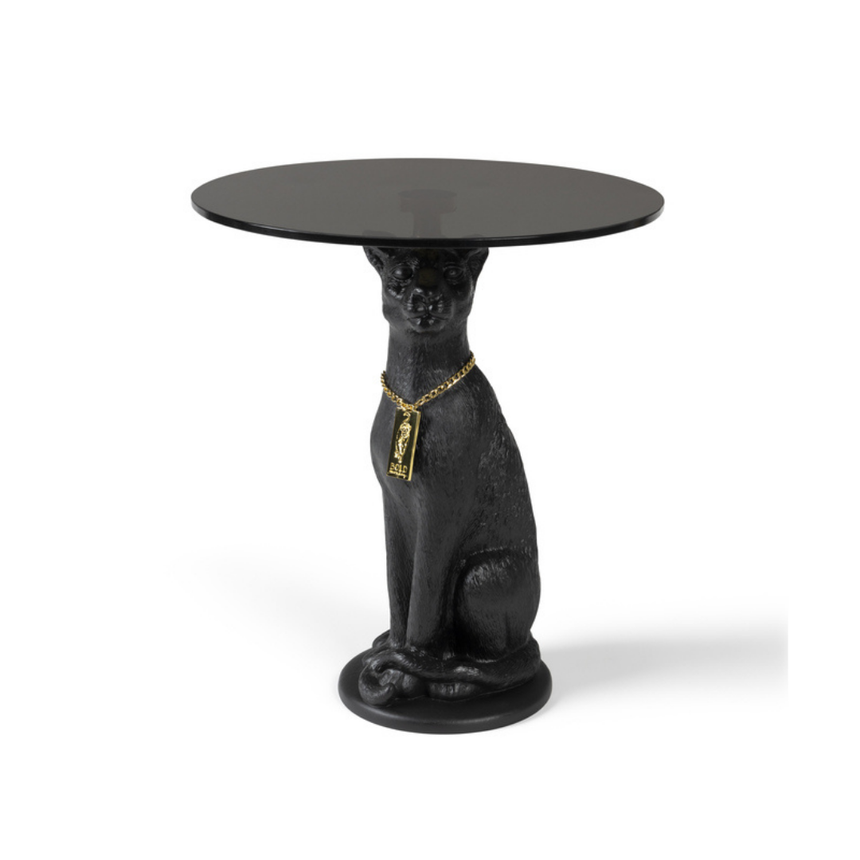 Proudly Crowned Panther üveg lerakóasztal