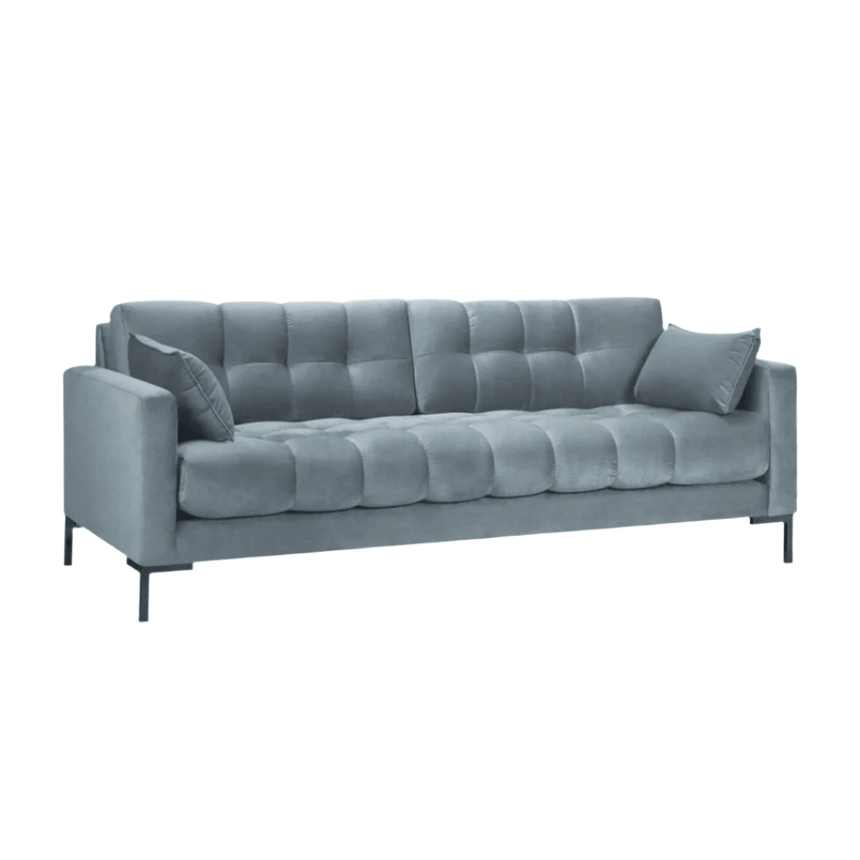 Mamaia 3 személyes bársony kanapé fekete lábbal