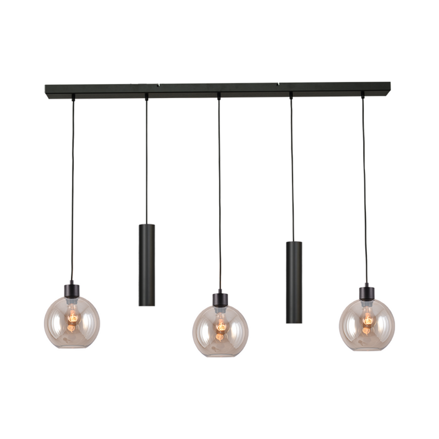 Lazise arany üveg függőlámpa fekete foglalattal