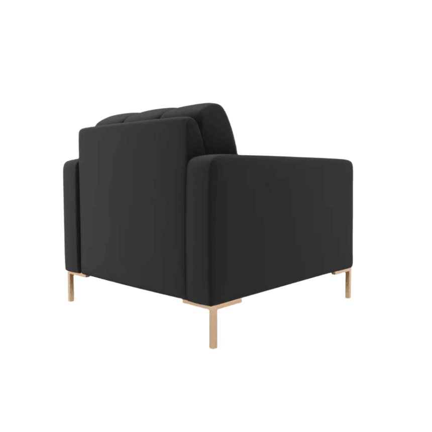 Mamaia fabric armchair with gold legs