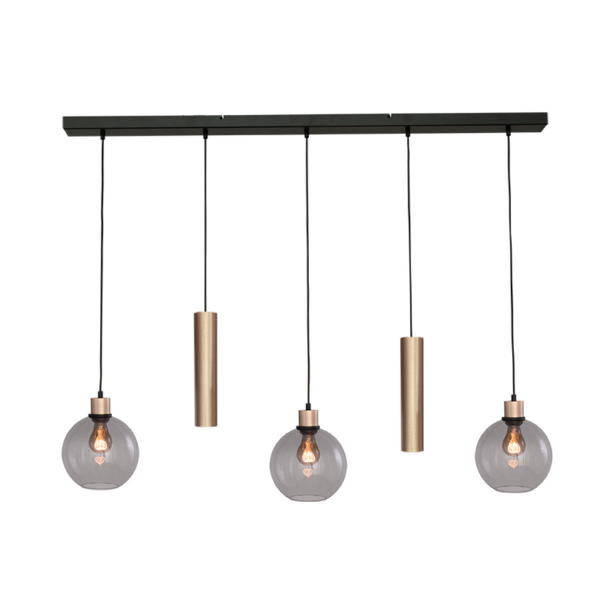 Lazise világosszürke üveg függőlámpa arany foglalattal