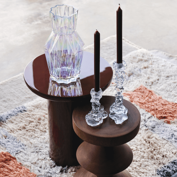 Drip glass candle holder 14cm