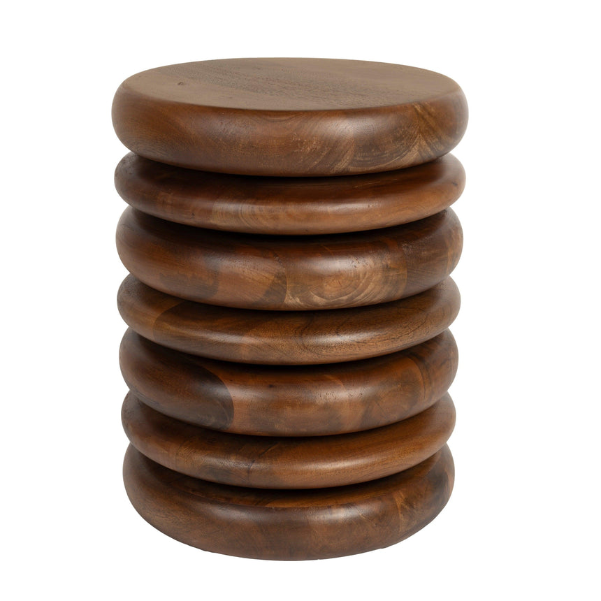 Disc wooden storage table