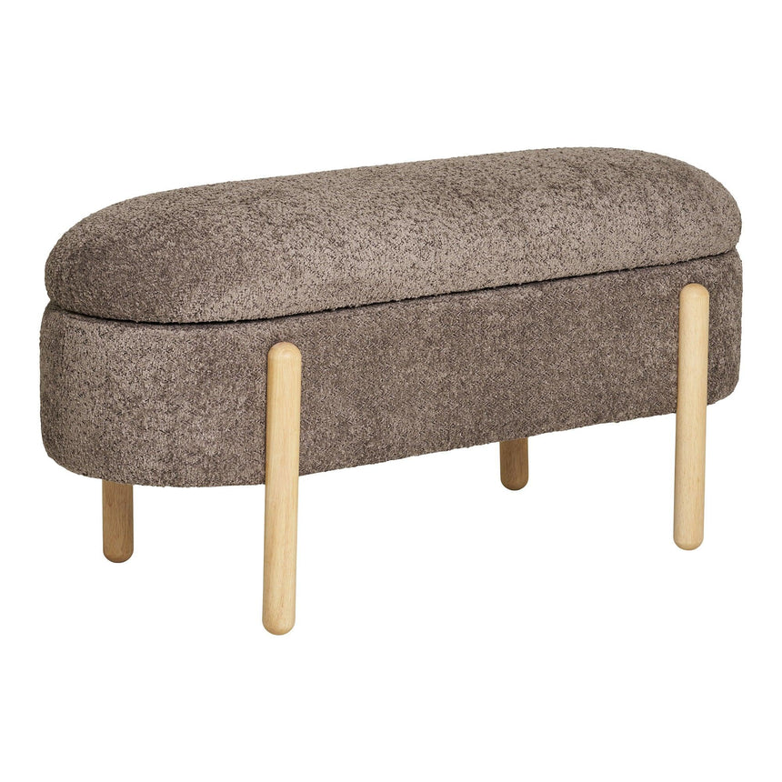 Branca fabric bench with storage