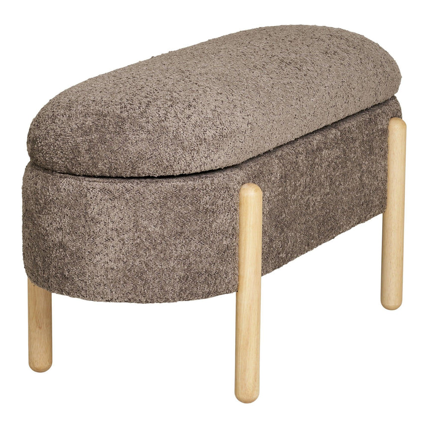 Branca fabric bench with storage