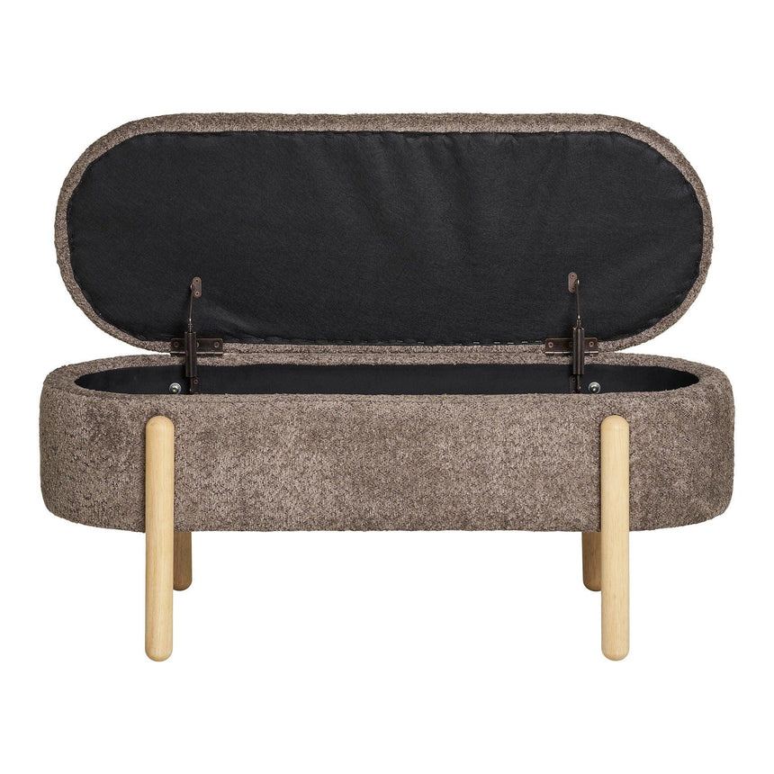 Branca fabric bench with storage