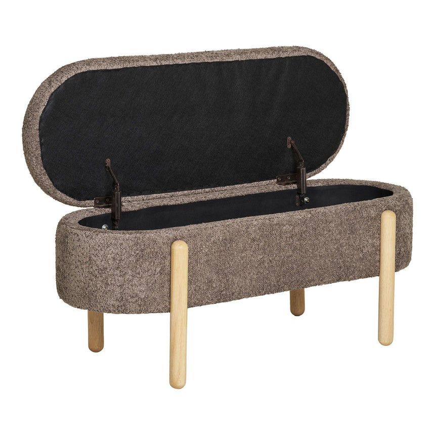 Branca fabric bench with storage