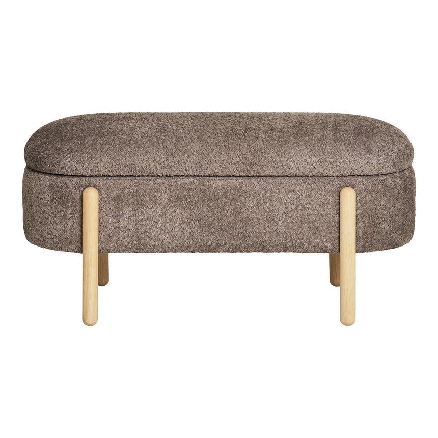 Branca fabric bench with storage