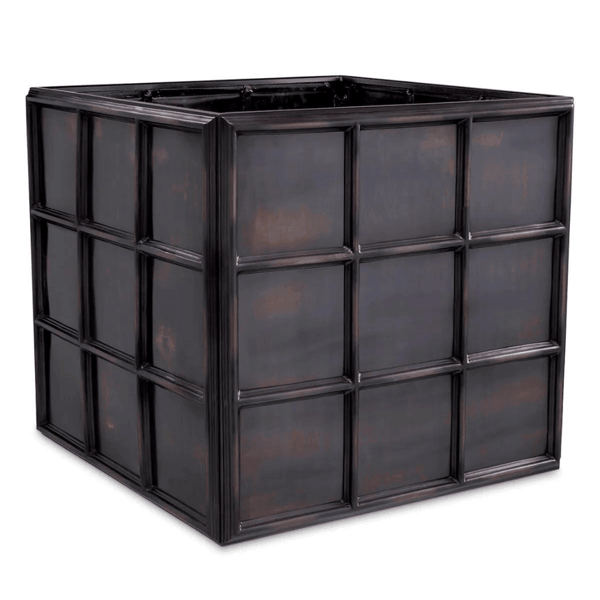 Grid metal flower pot large
