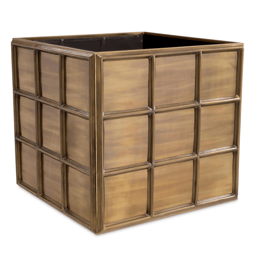 Grid metal flower pot large
