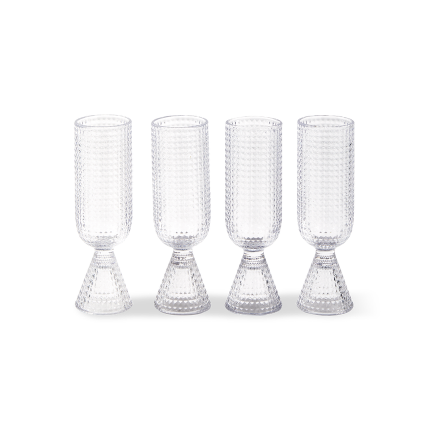 Rooftop üveg pezsgős pohár szettben