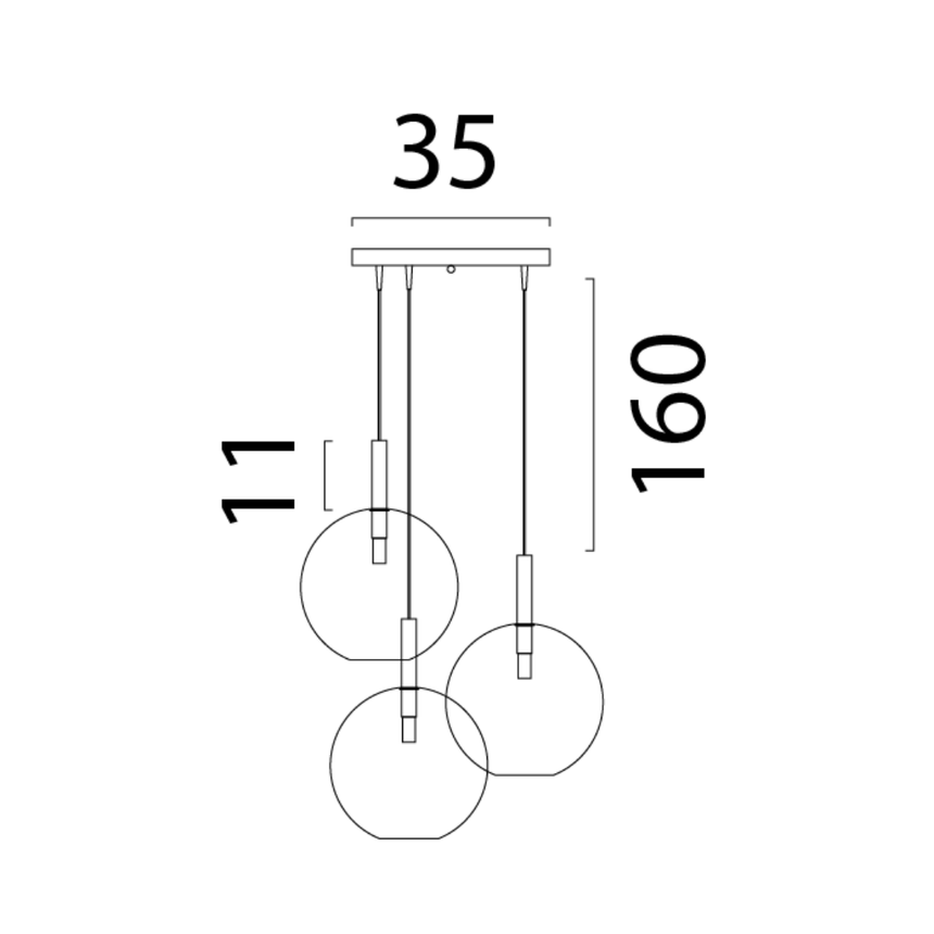 Lido világosszürke üveg függőlámpa