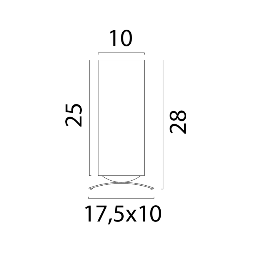 Oblica üveg asztali lámpa fekete talppal