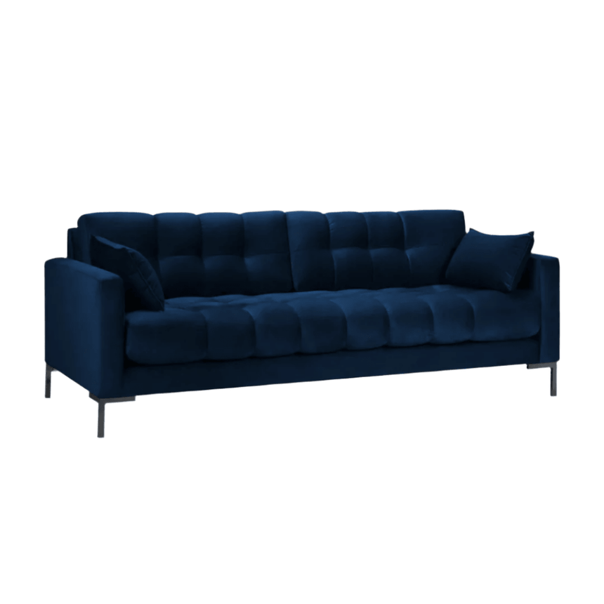 Mamaia 3 személyes bársony kanapé fekete lábbal