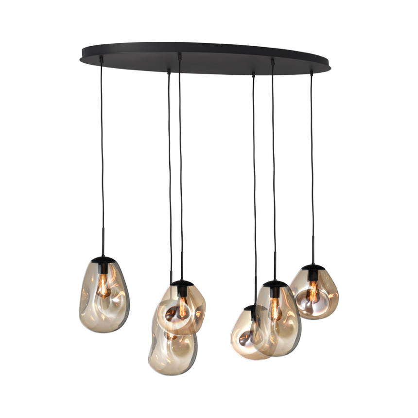 Lava 6 izzós arany üveg függőlámpa